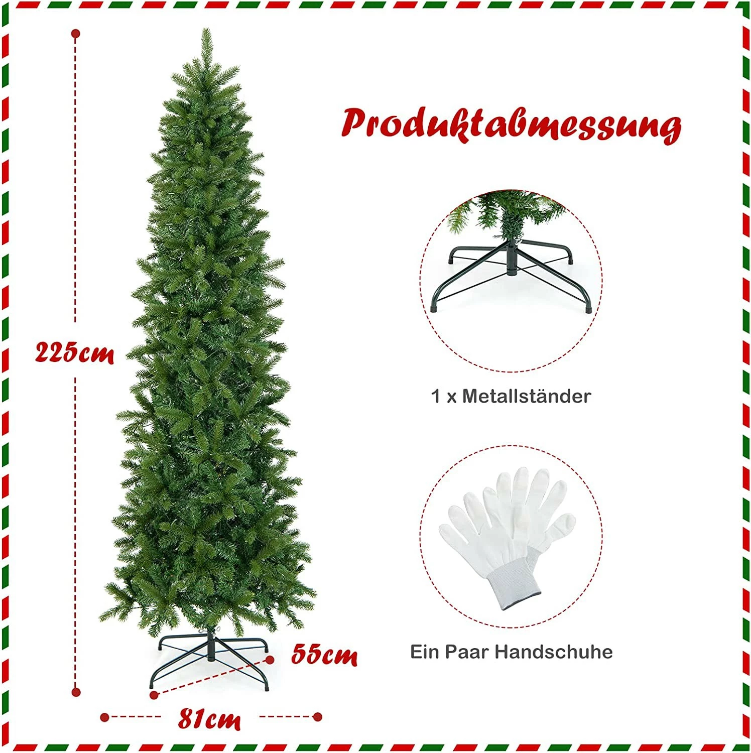 Costway 225cm Künstlicher Weihnachtsbaum – Bild 9