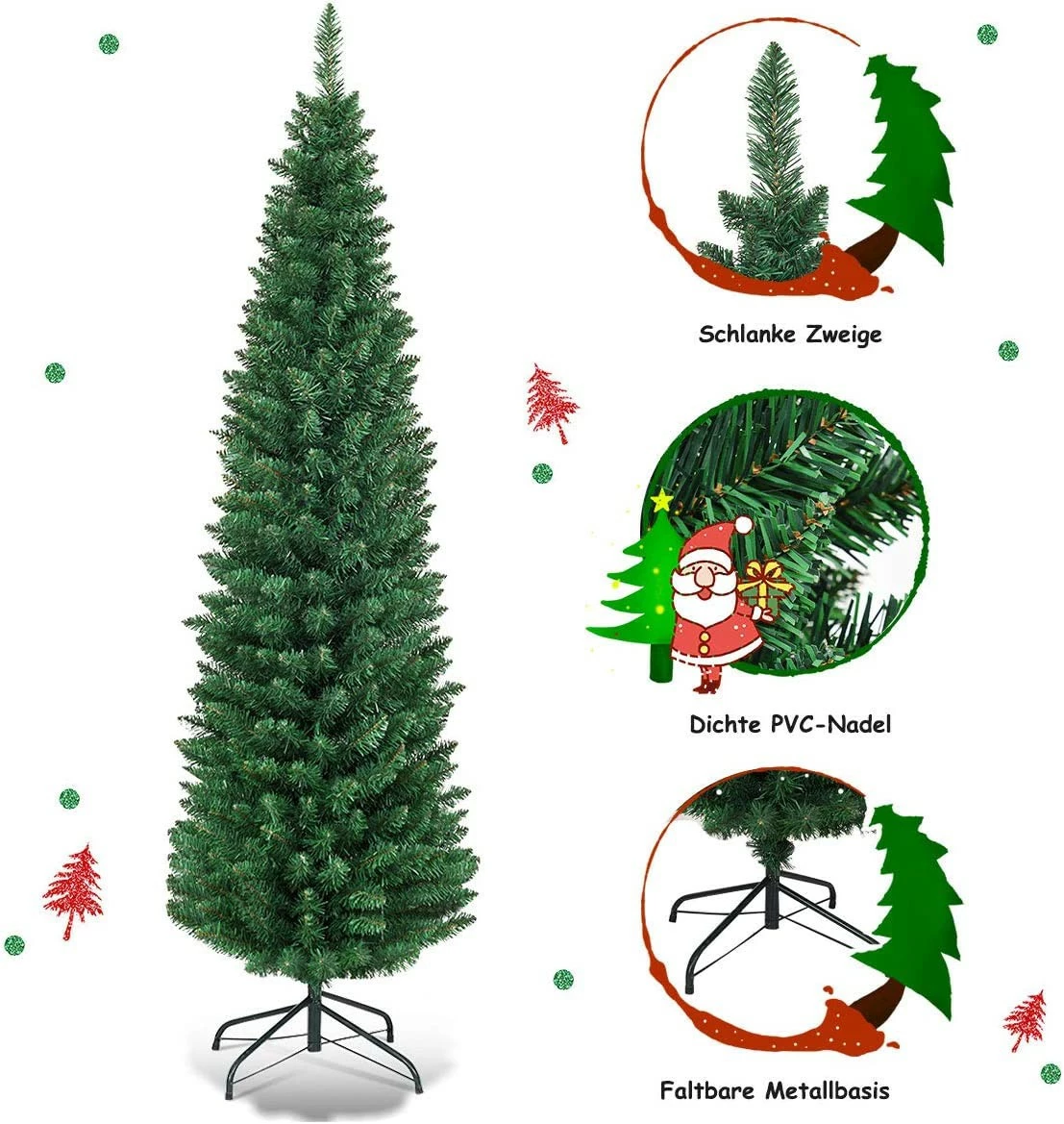 Costway 180cm Künstlicher Weihnachtsbaum – Bild 4