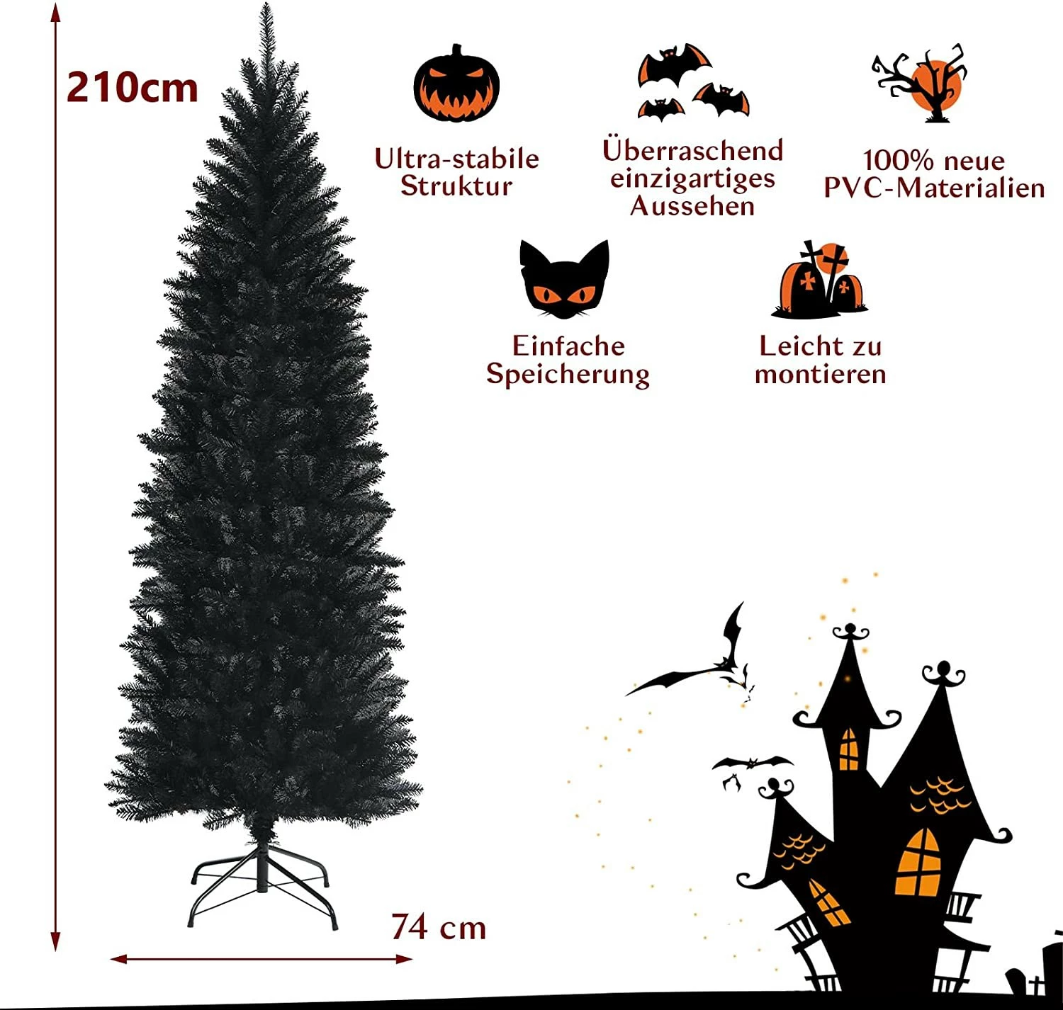 Costway 210cm Künstlicher Weihnachtsbaum – Bild 6