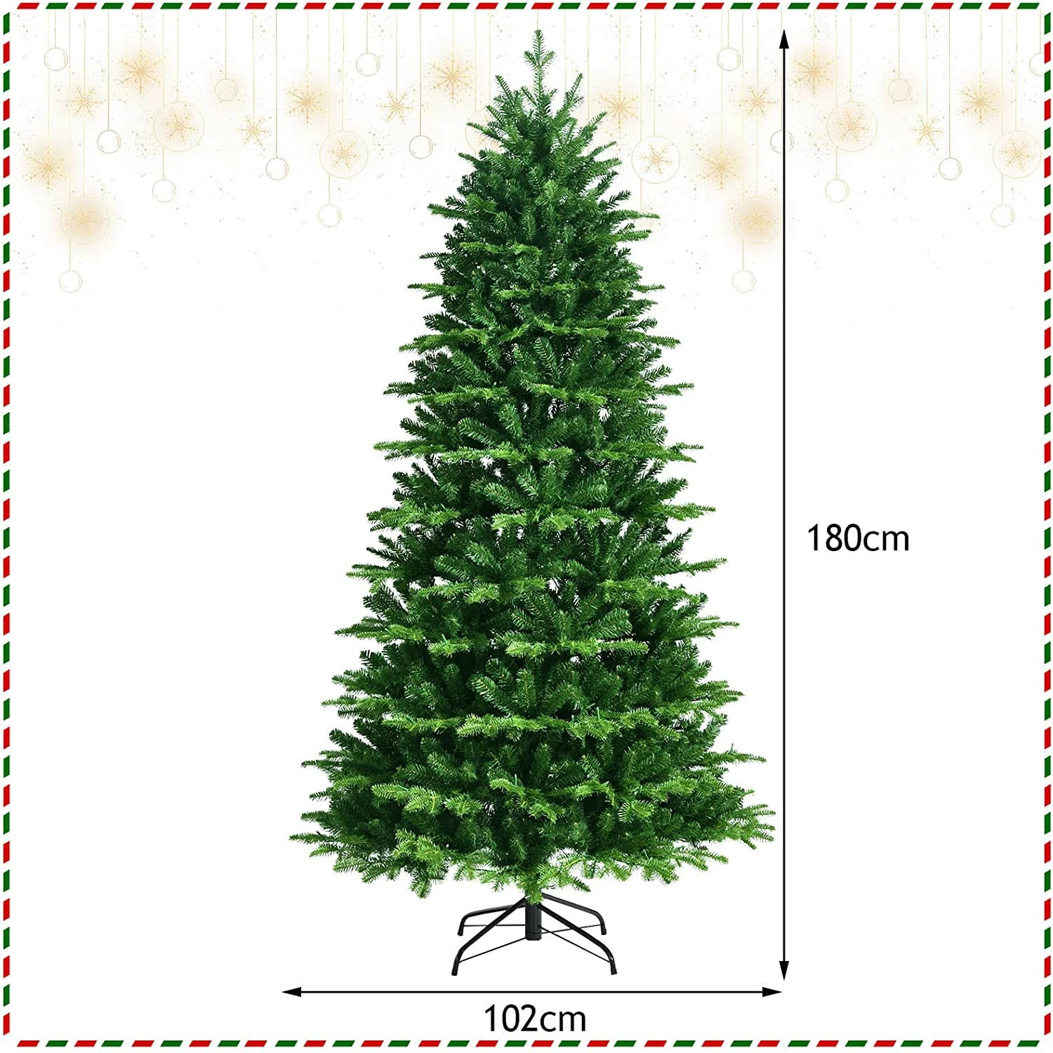Costway 180cm LED Künstlicher Weihnachtsbaum – Bild 6