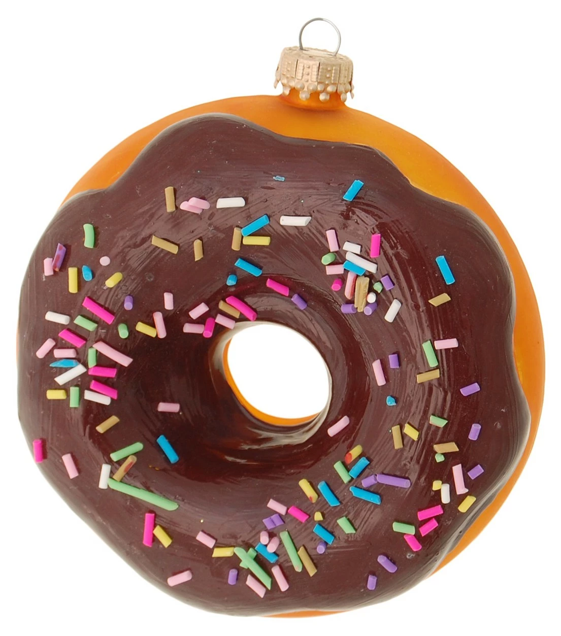 Krebs Glas Lauscha Braun 11cm Amerikanischer Donut aus Glas