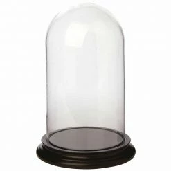 Miss Etoile Glasglocke mit Boden schwarz, L