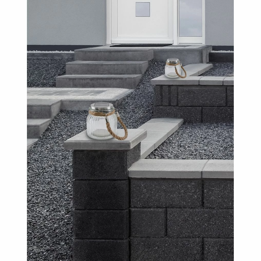 Näve LED-Solartischleuchte Bari (2er Set) - Glas - Transparent – Bild 3