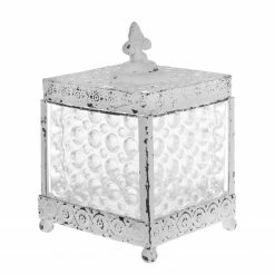 My Flair Glasbox Leyla - Messing - Weiß