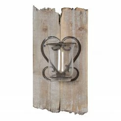 My Flair Wandkerzenhalter Walon - Glas - Weiß / Braun