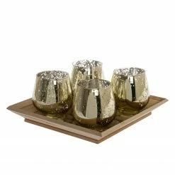 My Flair Glaswindlichter Iko - Glas - Gold