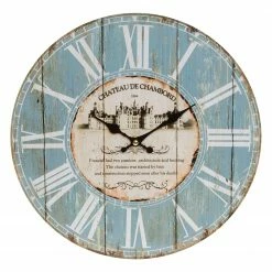 My Flair Wanduhr Schloss - MDF - Mehrfarbig