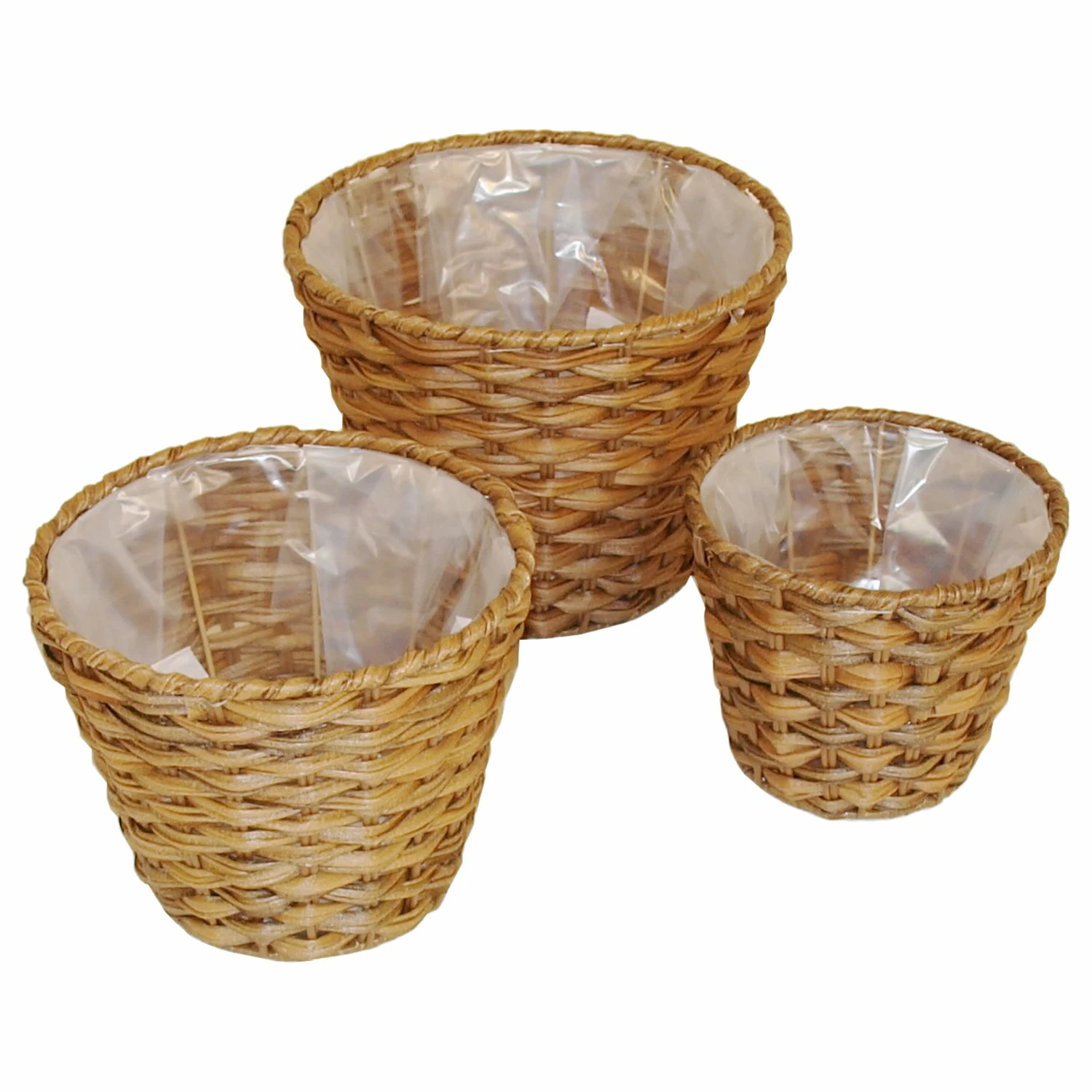 Flechtwaren Müller Korb Valla Round (3-teilig) - Polyrattan - Braun