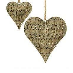 Boltze Dekohänger Herz (2-teilig) - Eisen - Kupfer