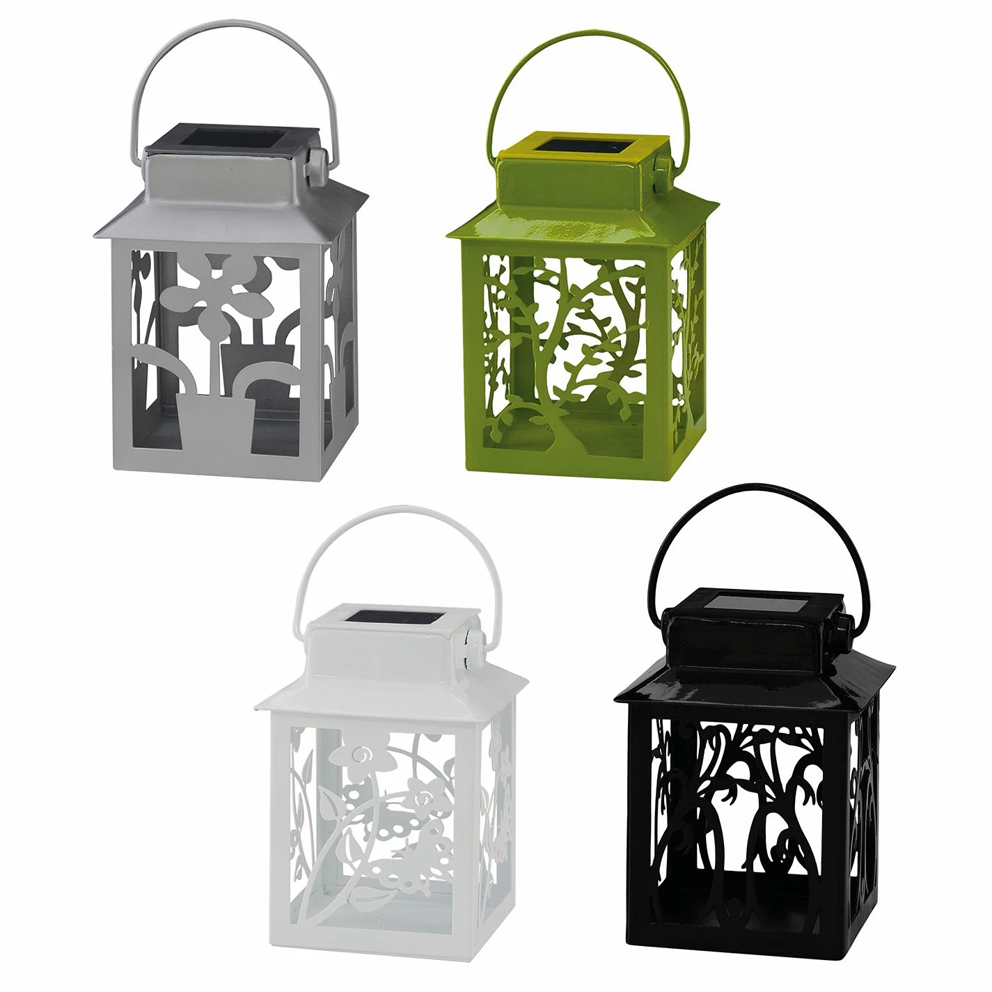 Näve Solar-Dekoleuchte Laterne I - Edelstahl - 2-flammig