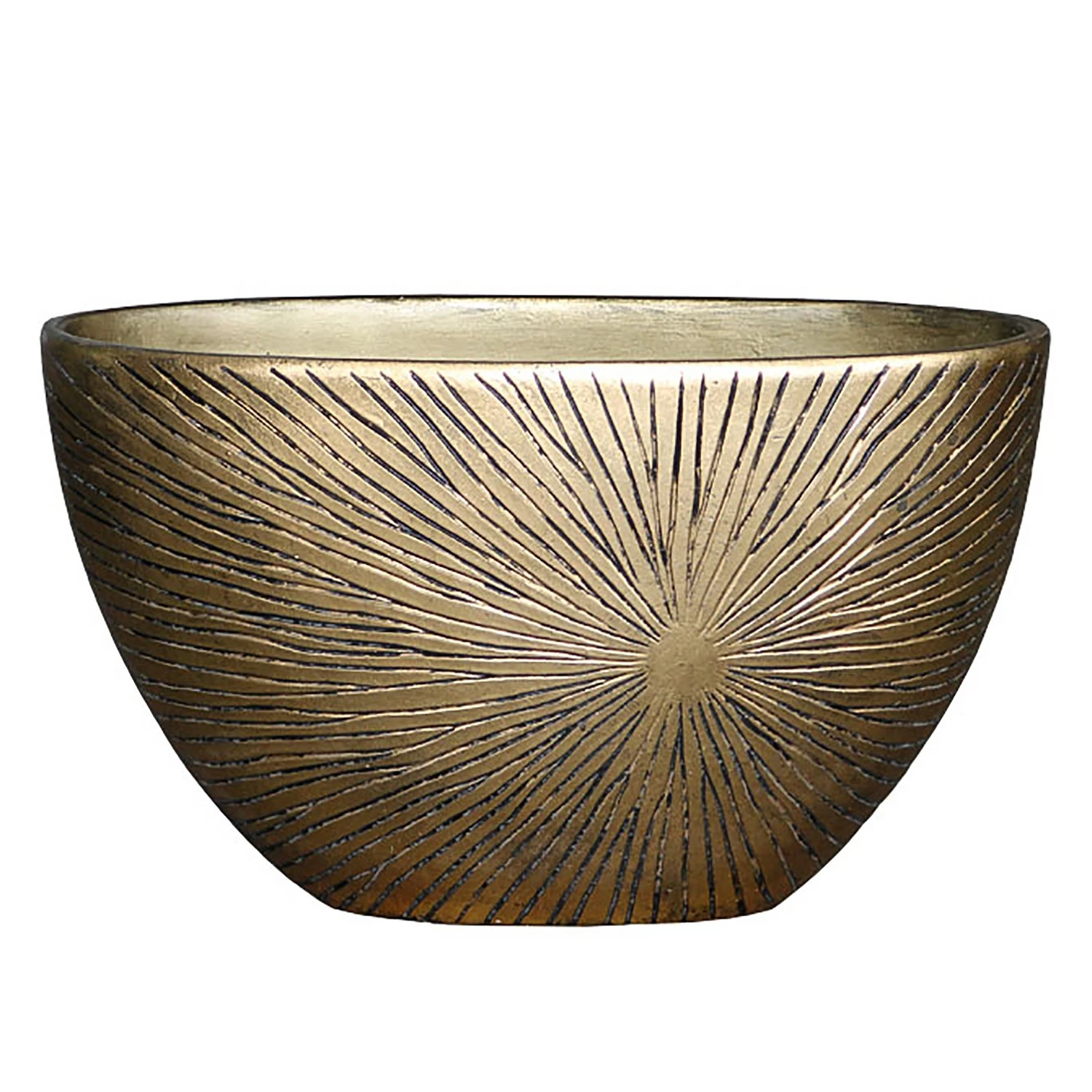 Flechtwaren Müller Dekoschale Magna Groove - Polystone - Gold