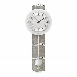 AMS Pendelwanduhr Bult - Funk - Stein - Grau / Silber