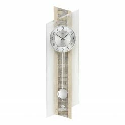 AMS Pendelwanduhr Hocking - Funk - Grau / Silber