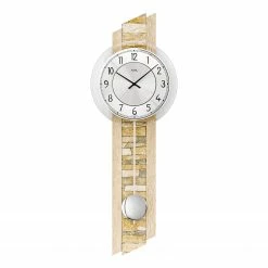 AMS Pendelwanduhr Garin - Quarz - Braun / Silber