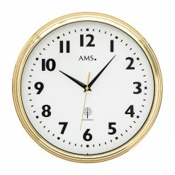 AMS Wanduhr Barva - Funk - Gold / Weiß