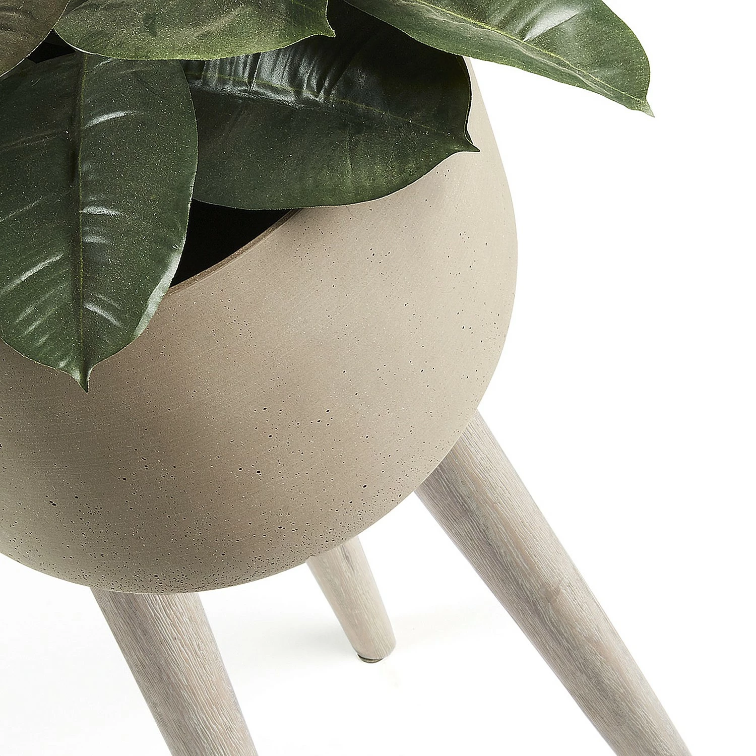 Norrwood Blumenkübel Primbee - Akazie massiv / Zement - Beige – Bild 2