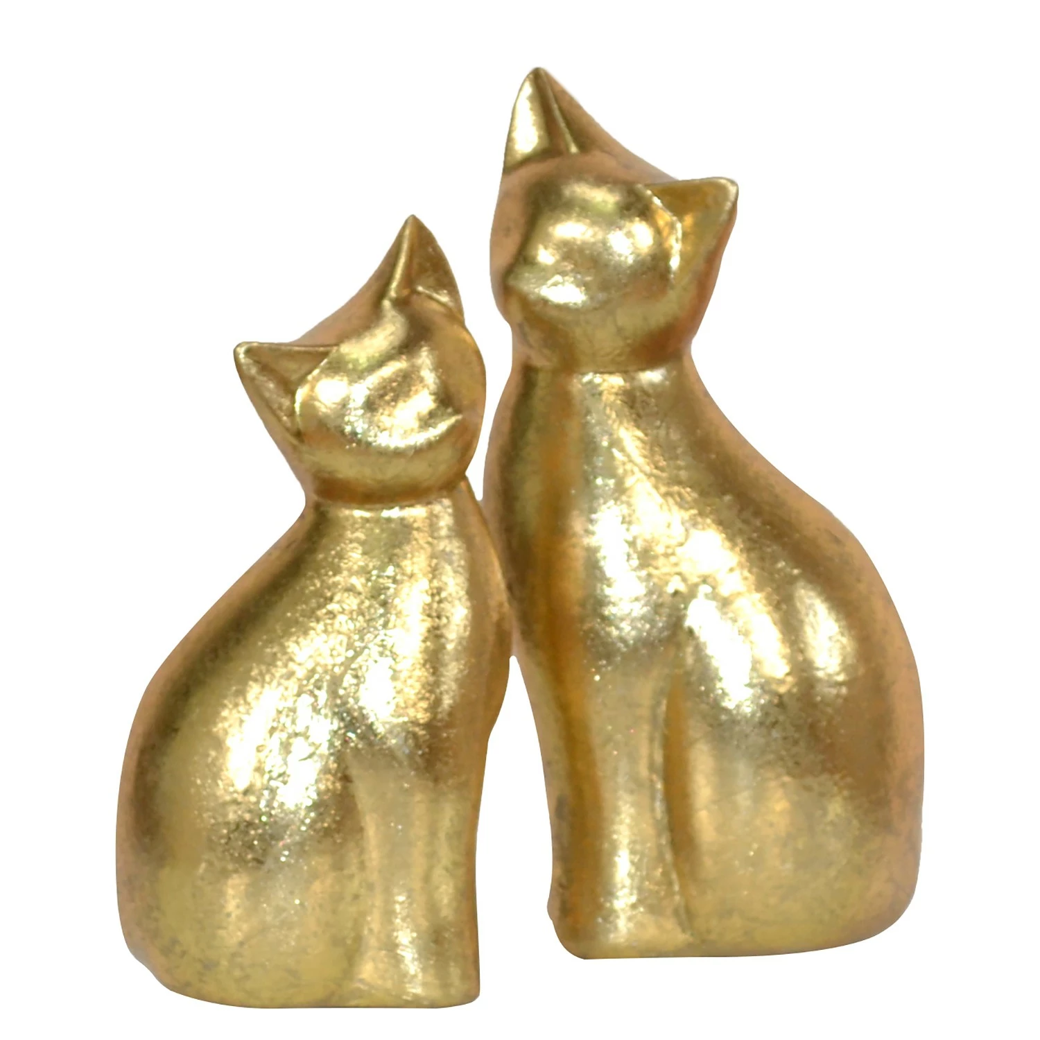 Twentyfour Dekofigur Katzen (2-teilig) - Polyresin - Gold