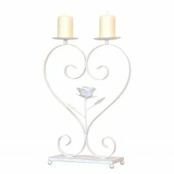 Twentyfour Kerzenhalter Romans II - Eisen - Antikweiß gewischt