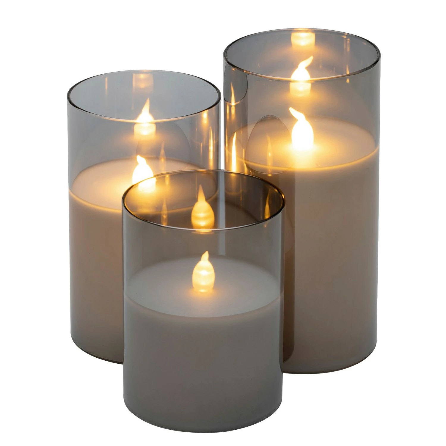 Pauleen LED-Kerze Classy (3er-Set) - Klarglas - 3-flammig
