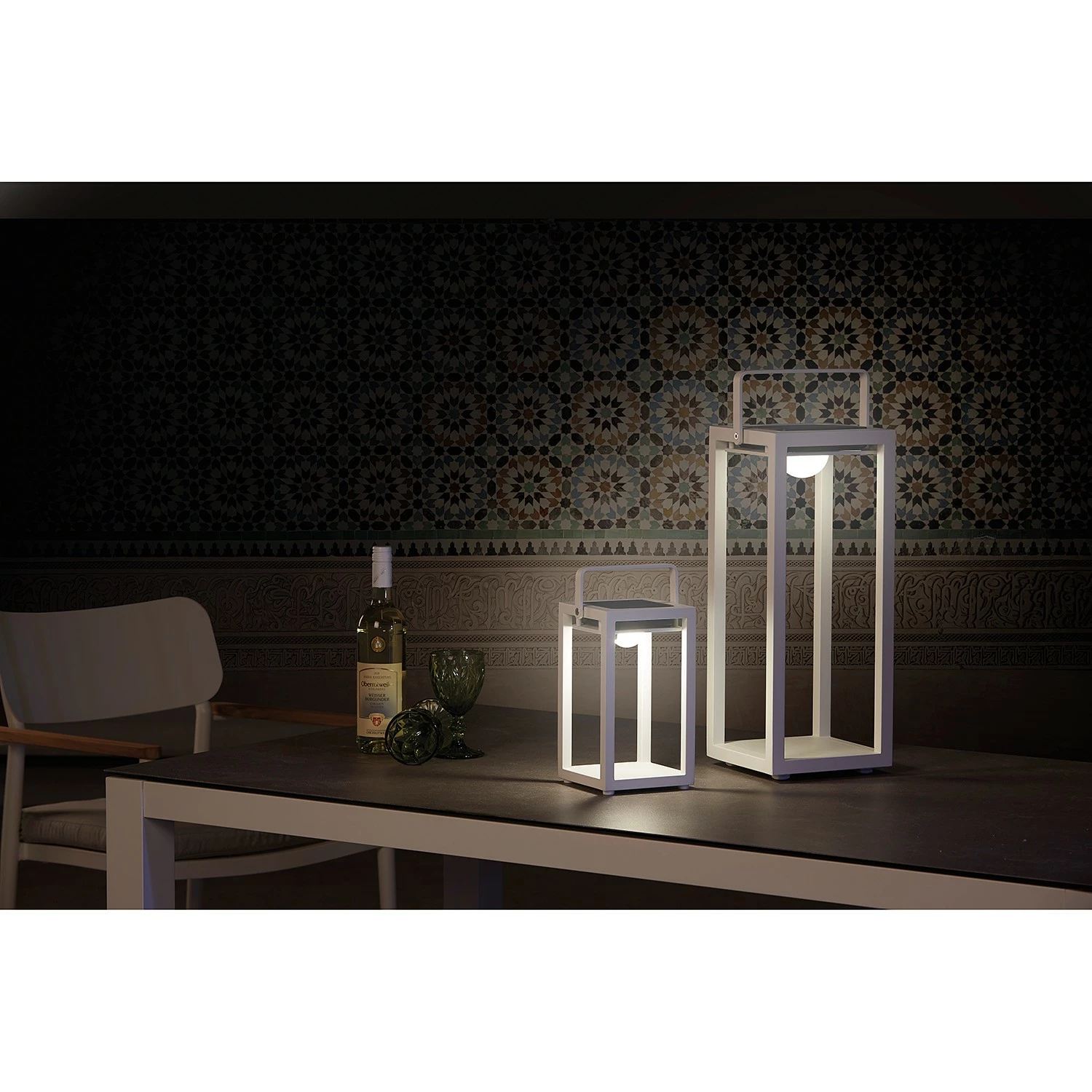 Best Freizeitmöbel Solar-Laterne Cloyd IV - Aluminium - Weiß – Bild 2