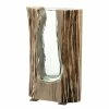 Leonardo Holzvase Casolare - Glas / Holz - Höhe: 26 cm