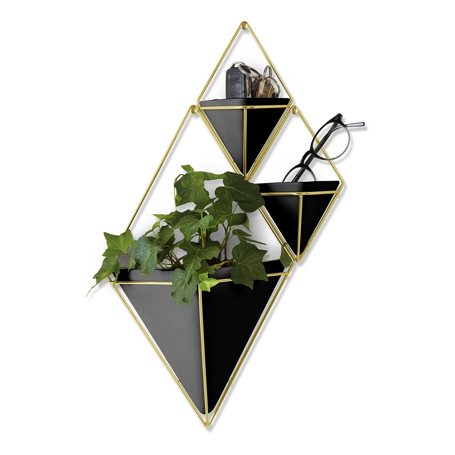 Umbra Wandvase Trigg - Schwarz / Messing – Bild 2