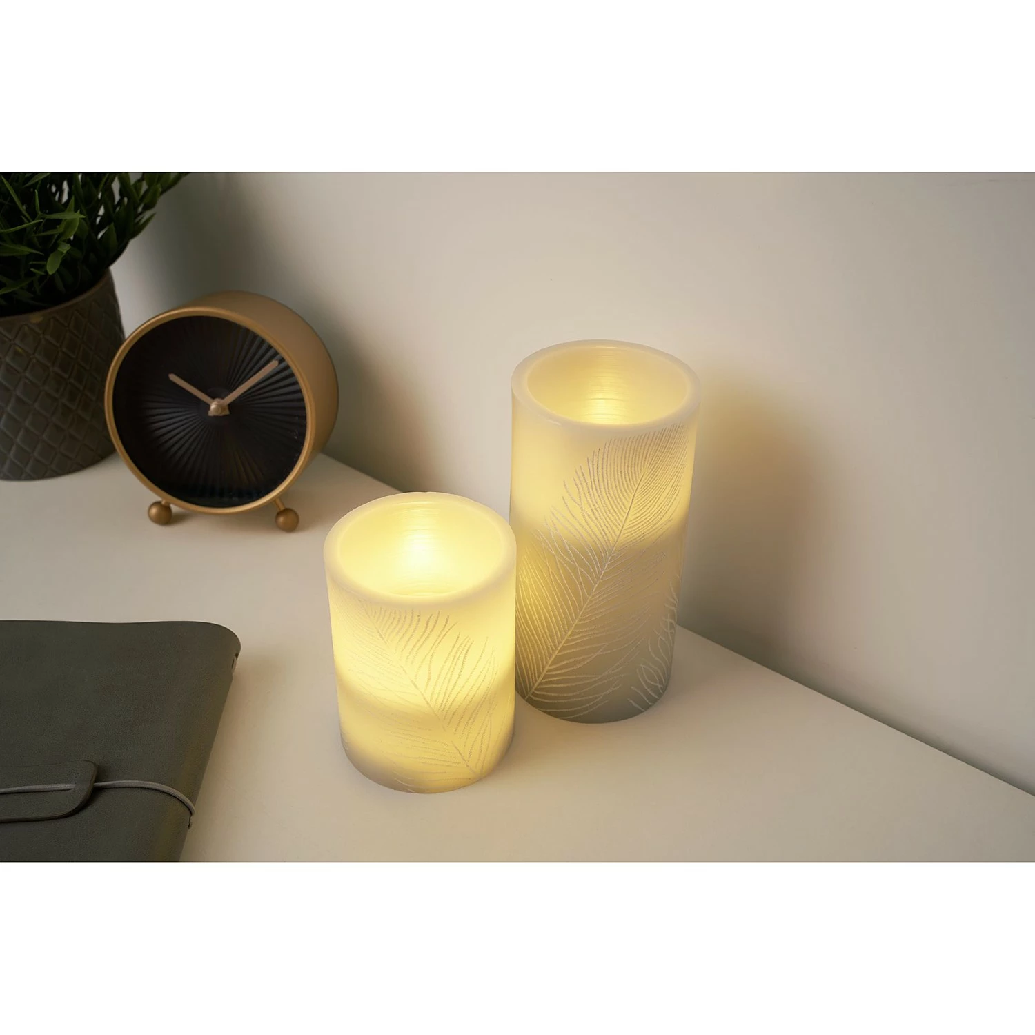 Pauleen Wachskerze Cosy Feather (2er-Set) - Wachs - 2-flammig – Bild 3