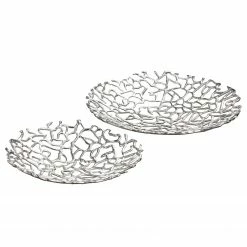 Boltze Schale Fidan II (2-teilig) - Aluminium - Silber