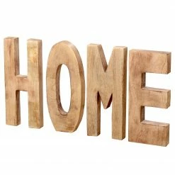 Boltze Schriftzug Home (4-teilig) - Mango - Natur