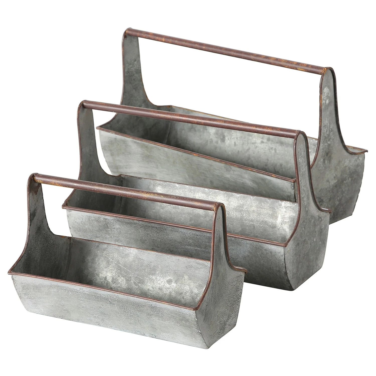 Boltze Pflanztopf Carlson I (3-teilig) - Zink - Grau