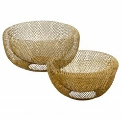 Boltze Schale Seoul III (2-teilig) - Zink - Gold