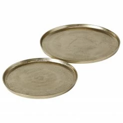 Boltze Dekoteller Neska (2-teilig) - Aluminium - Gold