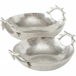 Boltze Schale Säntos (2-teilig) - Aluminium - Silber