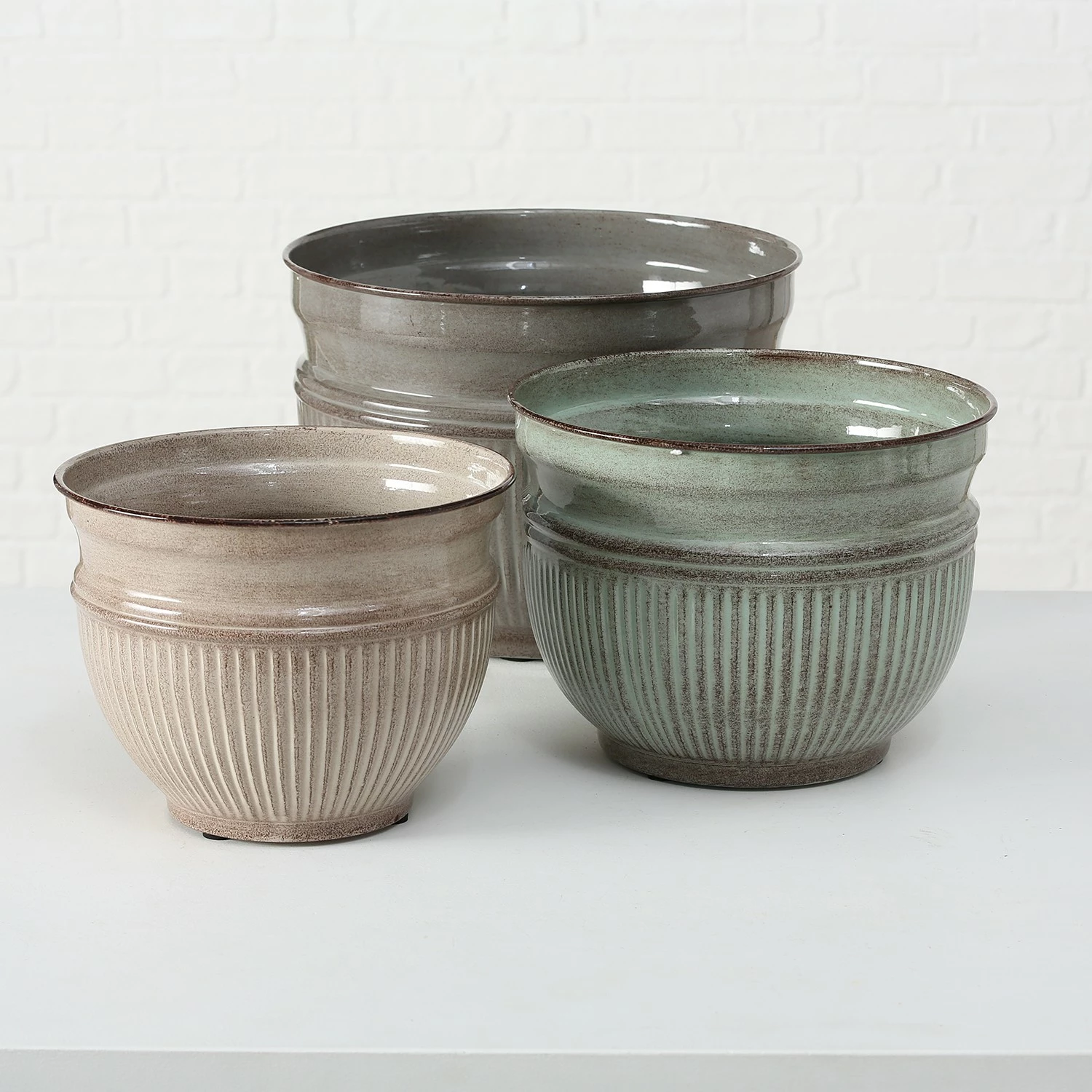 Boltze Pflanztopf Floretta (3-teilig) - Eisen - Taupe – Bild 5