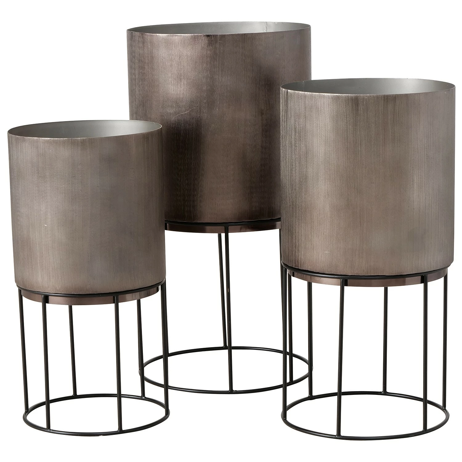 Boltze Pflanztopf Golia II (3-teilig) - Aluminium - Graphit