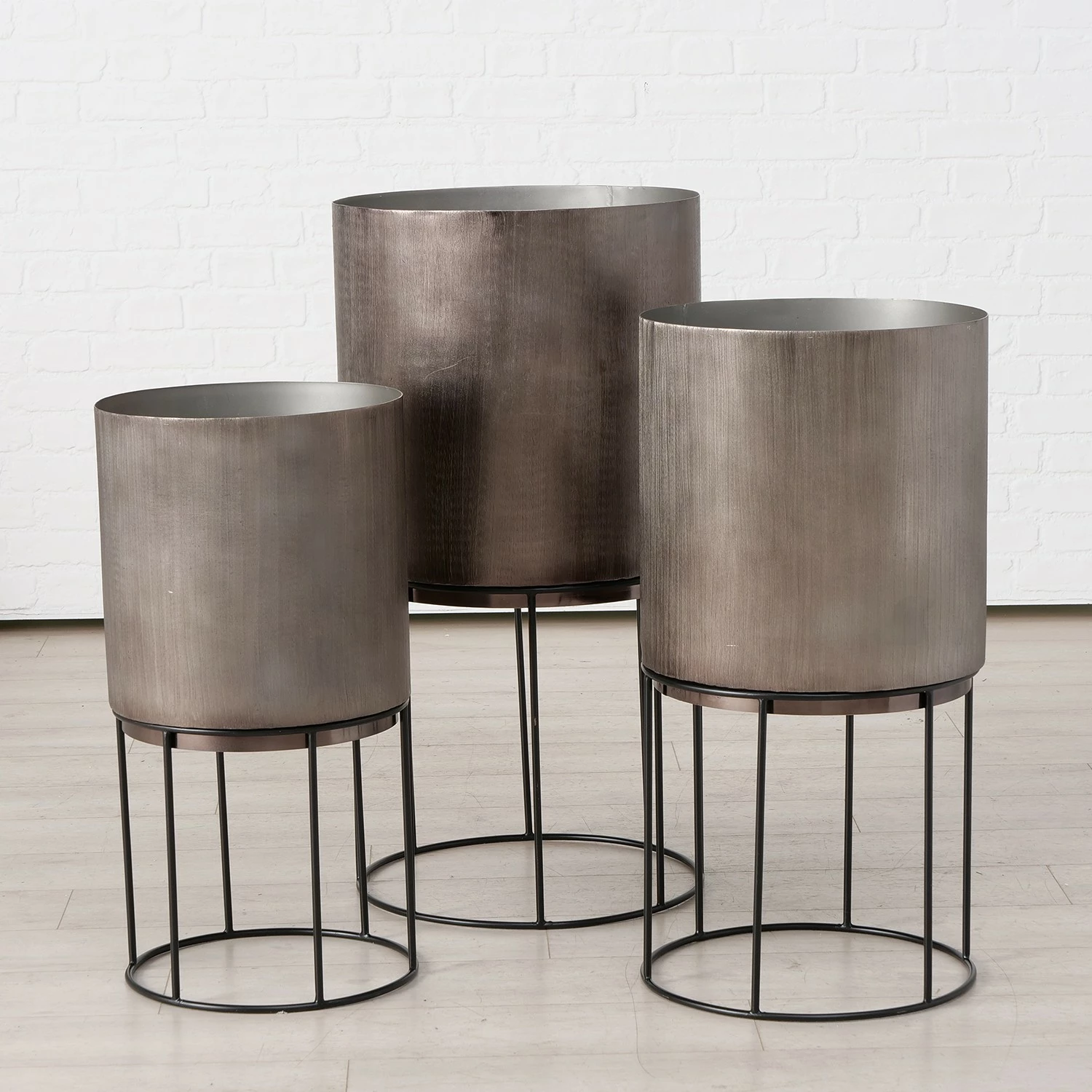 Boltze Pflanztopf Golia II (3-teilig) - Aluminium - Graphit – Bild 5