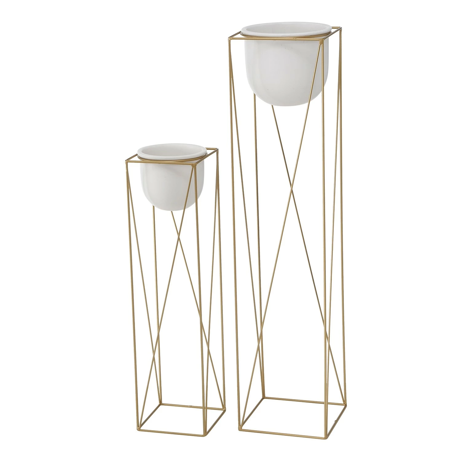 Boltze Pflanztopfhalter Kumbo (2-teilig) - Eisen - Weiß