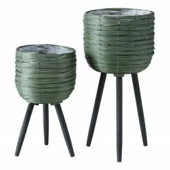 Boltze Pflanztopf Kahre (2-teilig) - Pappel - Khaki