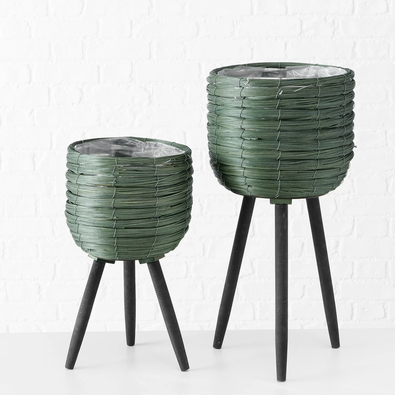 Boltze Pflanztopf Kahre (2-teilig) - Pappel - Khaki – Bild 2