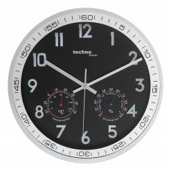 Technoline Wanduhr WT 7981 - Kunststoff / Glas - Silber / Schwarz