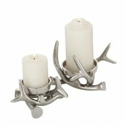 Boltze Kerzenhalter Brano (2-teilig) - Aluminium - Silber