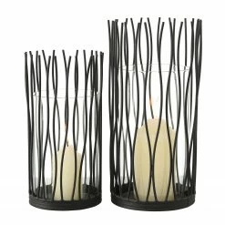 Boltze Windlicht Lario (2-teilig) - Eisen - Schwarz