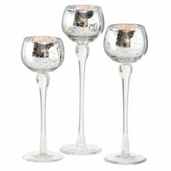 Boltze Windlicht Minou I (3-teilig) - Glas - Silber