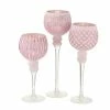 Boltze Windlicht Manou VIII (3-teilig) - Glas - Rosa