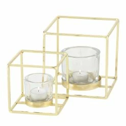 Boltze Windlicht Pazo (2-teilig) - Eisen - Gold