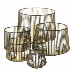 Boltze Windlicht Manoria I (5-teilig) - Eisen - Schwarz