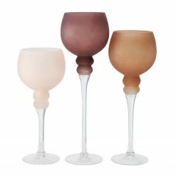 Boltze Windlicht Manou XI (3-teilig) - Glas - Rosa