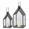 Boltze Laterne Nuovo (2-teilig) - Eisen / Klarglas - Schwarz