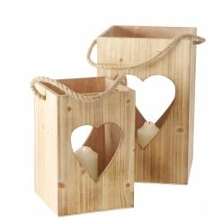 Boltze Windlicht Zell (2-teilig) - Spießtanne - Natur