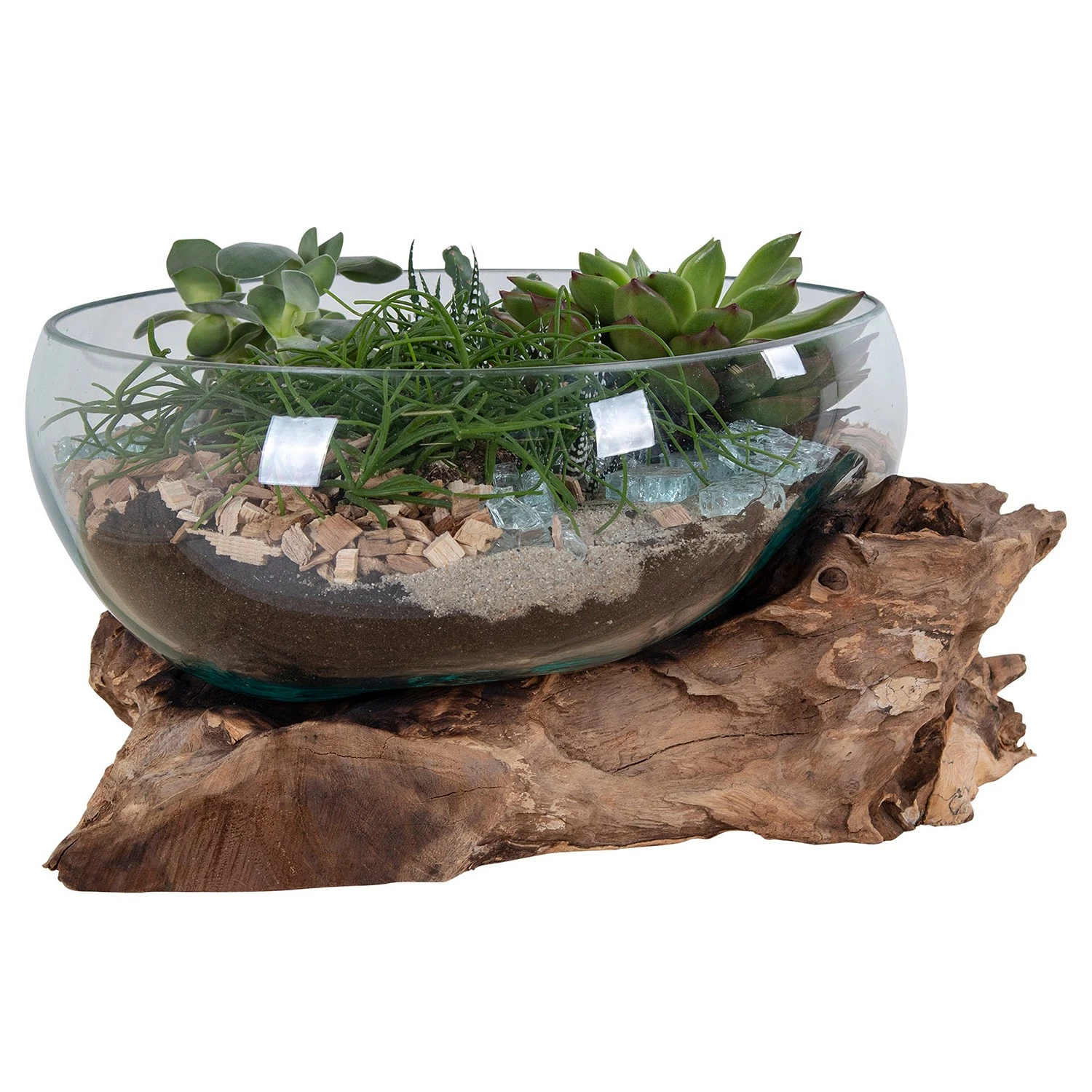 Twentyfour Dekoobjekt San Marino VI - Teakholz / Kristallglas - Braun – Bild 4